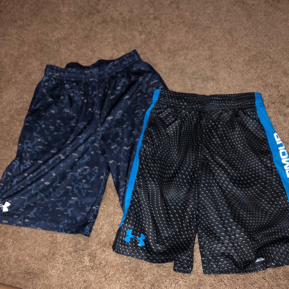 2 pairs of boys UA shorts